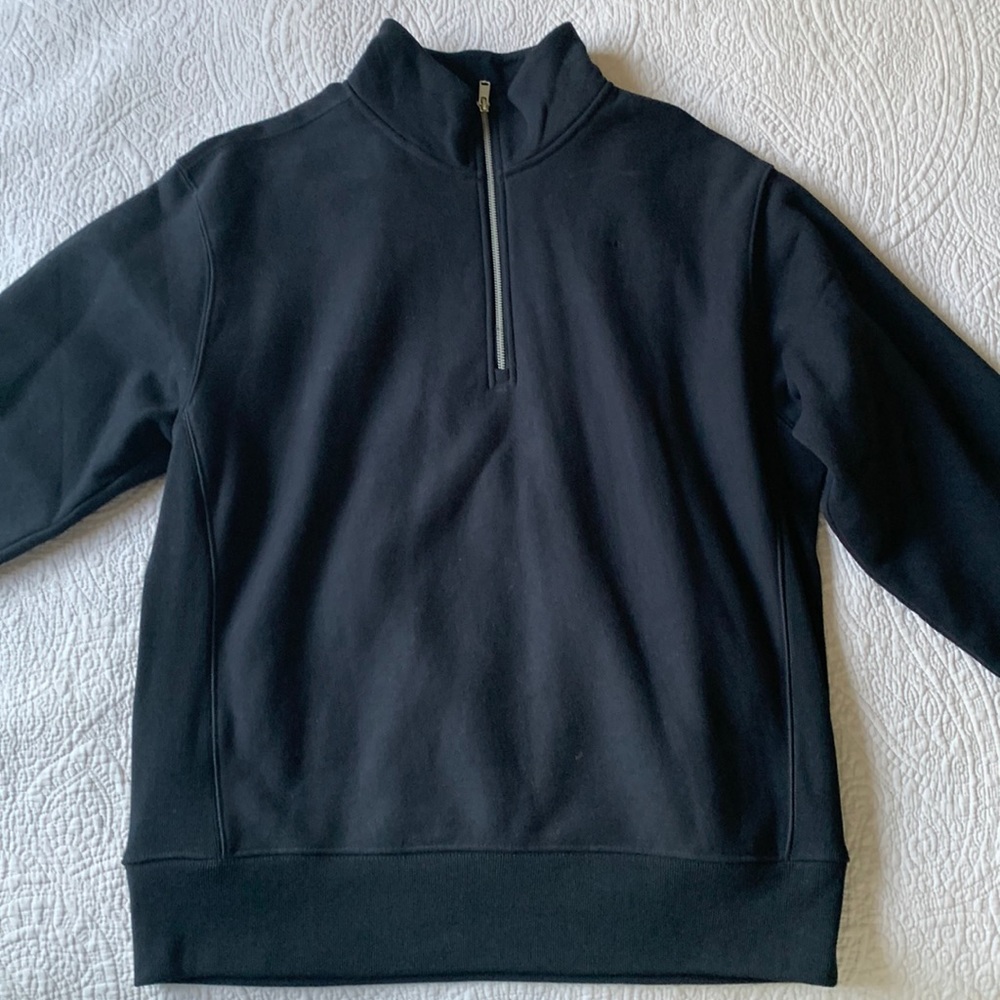 black champion reverse weave quarter zip pullover